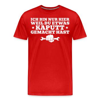 Kfz Mechaniker Humor Auto Schrauber - Männer Premium Bio T-Shirt - Rot - Vorne - Damien (186cm)