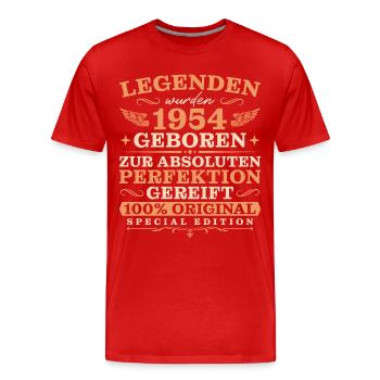 Jahrgang 1954 geboren Retro Geburtstagsgeschenk - Männer Premium Bio T-Shirt - Rot - Vorne - Damien (186cm)