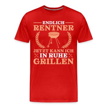 Ruhestand In Ruhe Grillen Rentner Geschenk - Männer Premium Bio T-Shirt - Rot - Vorne - Damien (186cm)