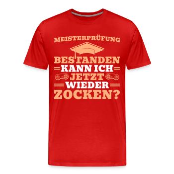 Meister Handwerk Meisterprüfung bestanden Geschenk - Männer Premium Bio T-Shirt - Rot - Vorne - Damien (186cm)