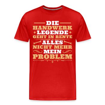 Handwerk Legende in Rente - Männer Premium Bio T-Shirt - Rot - Vorne - Damien (186cm)
