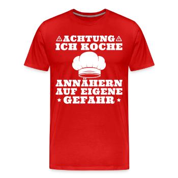 Koch Lehrling Humor Hobbykoch - Männer Premium Bio T-Shirt - Rot - Vorne - Damien (186cm)