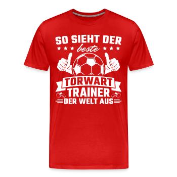 Bester Torwarttrainer der Welt Fußballtrainer - Männer Premium Bio T-Shirt - Rot - Vorne - Damien (186cm)