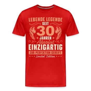 30 Jahre Vintage Geburtstag 30 Geburtstag - Männer Premium Bio T-Shirt - Rot - Vorne - Damien (186cm)