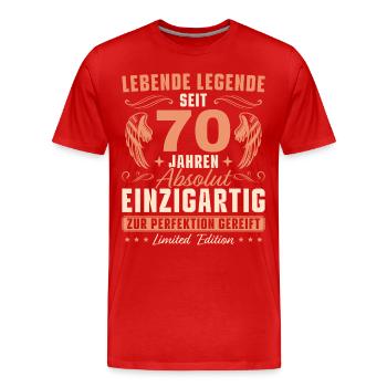 70 Jahre Vintage Geburtstag 70 Geburtstag - Männer Premium Bio T-Shirt - Rot - Vorne - Damien (186cm)