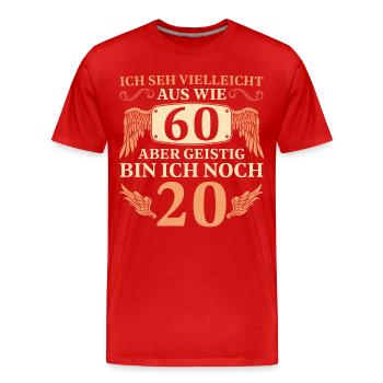 60 Jahre Mann Vintage 60 Geburtstag - Männer Premium Bio T-Shirt - Rot - Vorne - Damien (186cm)