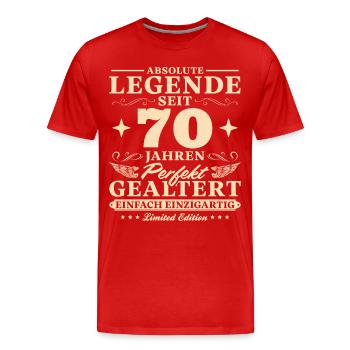 70 Jahre Perfekt Gealtert 70 Geburtstag - Männer Premium Bio T-Shirt - Rot - Vorne - Damien (186cm)