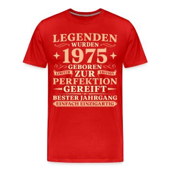 50 Jahre alt Vintage Jahrgang 1975 - Männer Premium Bio T-Shirt - Rot - Vorne - Damien (186cm)
