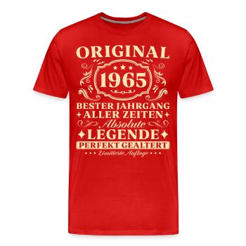 Original 1965 Jahrgang Geburtstag 60 Jahre - Männer Premium Bio T-Shirt - Rot - Vorne - Damien (186cm)