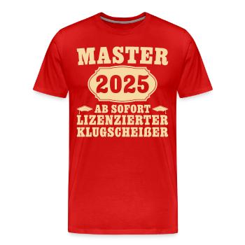 Masterprüfung bestanden 2025 Master Abschluss - Männer Premium Bio T-Shirt - Rot - Vorne - Damien (186cm)