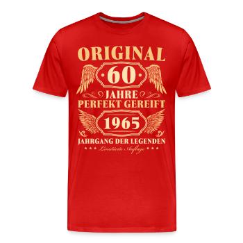 60. Geburtstag Mann Jahrgang 1965 geboren - Männer Premium Bio T-Shirt - Rot - Vorne - Damien (186cm)
