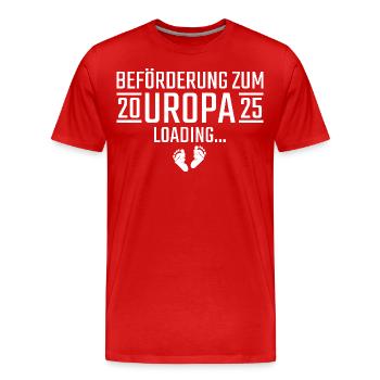 Beförderung zum Uropa 2025 loading - Männer Premium Bio T-Shirt - Rot - Vorne - Damien (186cm)