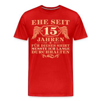 15. Hochzeitstag Kristallhochzeit Geschenkidee - Männer Premium Bio T-Shirt - Rot - Vorne - Damien (186cm)