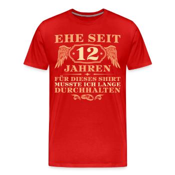 12. Hochzeitstag Nickelhochzeit Geschenkidee - Männer Premium Bio T-Shirt - Rot - Vorne - Damien (186cm)