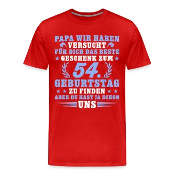 54 Jahre alt Papa 54. Geburtstag Geschenk - Männer Premium Bio T-Shirt - Rot - Vorne - Damien (186cm)