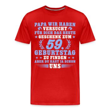 59 Jahre alt Papa 59. Geburtstag Geschenk - Männer Premium Bio T-Shirt - Rot - Vorne - Damien (186cm)