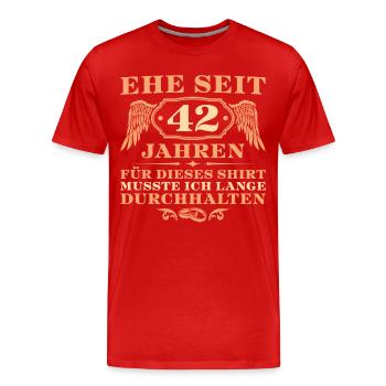 42. Hochzeitstag Granathochzeit Geschenk - Männer Premium Bio T-Shirt - Rot - Vorne - Damien (186cm)