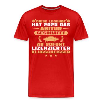 Abitur geschafft Bestandener Schulabschluss 2025 - Männer Premium Bio T-Shirt - Rot - Vorne - Damien (186cm)