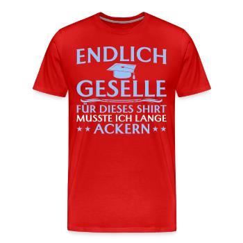 Ausbildung bestanden Endlich Geselle - Männer Premium Bio T-Shirt - Rot - Vorne - Damien (186cm)