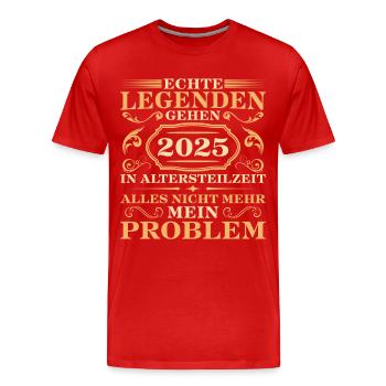 Altersteilzeit 2025 Kollege Angehende Rente - Männer Premium Bio T-Shirt - Rot - Vorne - Damien (186cm)