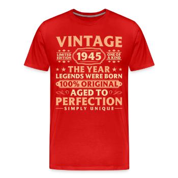 Geburtstag Geschenk 1945 Jahrgang geboren - Männer Premium Bio T-Shirt - Rot - Vorne - Damien (186cm)