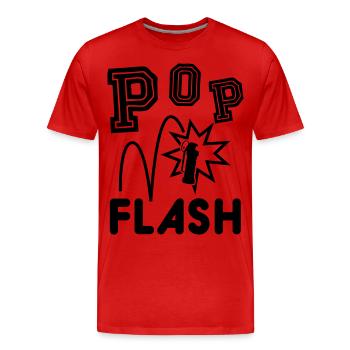 POP FLASH - Männer Premium Bio T-Shirt - Rot - Vorne - Damien (186cm)