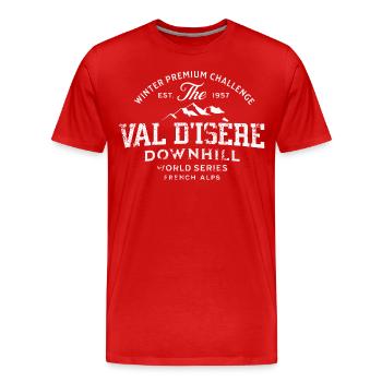 Val d Isere downhill world series 1957 - T-shirt bio Premium Homme - rouge - Devant - Damien (186cm)
