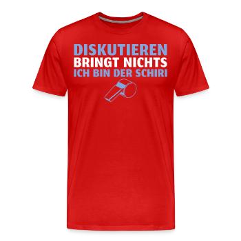 Schiedsrichter Diskutieren bringt nichts - Männer Premium Bio T-Shirt - Rot - Vorne - Damien (186cm)