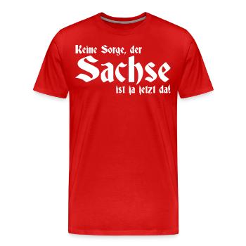 Ostdeutsch Sächsischer Dialekt Sachse - Männer Premium Bio T-Shirt - Rot - Vorne - Damien (186cm)