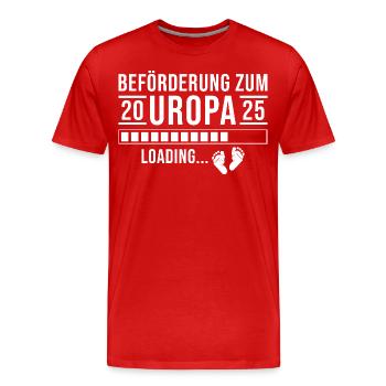 Beförderung zum Uropa 2025 Loading - Männer Premium Bio T-Shirt - Rot - Vorne - Damien (186cm)