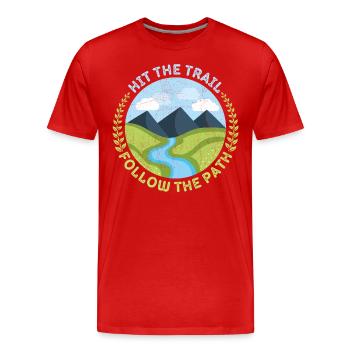 Hiking, mountain hiking, trekking, trekking design - Men's Premium Organic T-Shirt - red - Front - Damien (186cm)