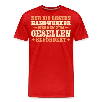 Die besten Handwerker werden Geselle - Männer Premium Bio T-Shirt - Rot - Vorne - Damien (186cm)