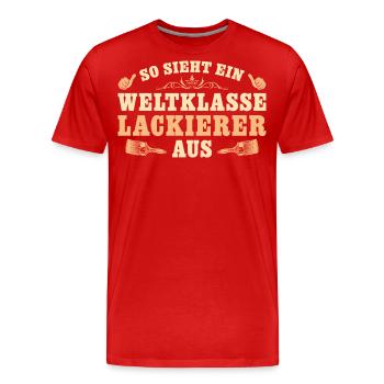 Maler Handwerker Weltklasse Lackierer - Männer Premium Bio T-Shirt - Rot - Vorne - Damien (186cm)