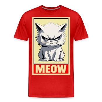 Cat Meow Grumpy Grumpy Grumpy Funny - Men's Premium Organic T-Shirt - red - Front - Damien (186cm)