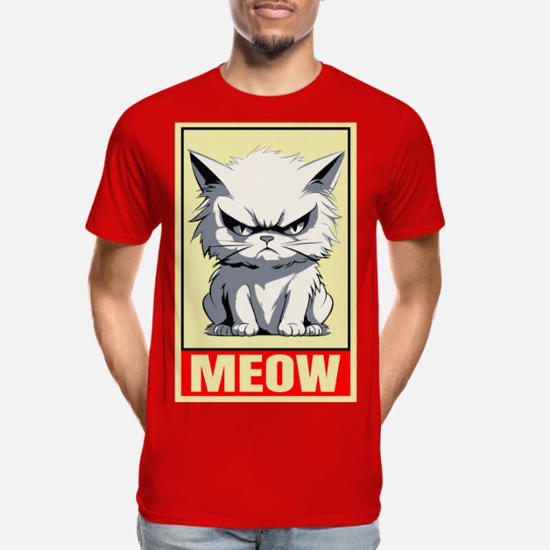 Cat Meow Grumpy Grumpy Grumpy Funny Men's Premium Organic T-Shirt