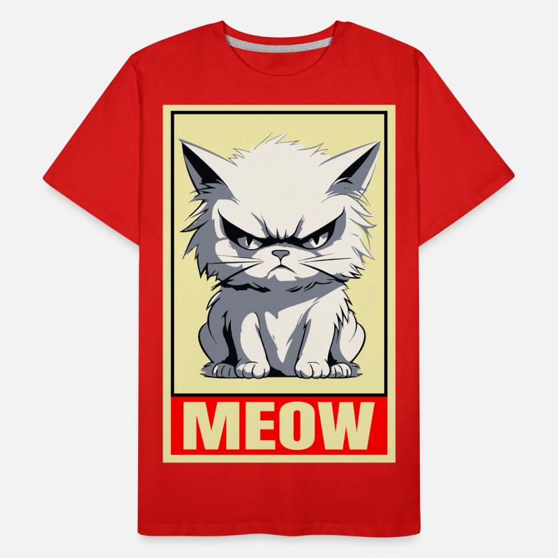 Cat Meow Grumpy Grumpy Grumpy Funny Men's Premium Organic T-Shirt
