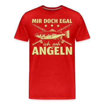 Angeln Mir doch egal Angler Geschenk - Männer Premium Bio T-Shirt - Rot - Vorne - Damien (186cm)