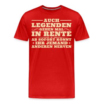 Ruhestand Renteneintritt Mann Rentner - Männer Premium Bio T-Shirt - Rot - Vorne - Damien (186cm)