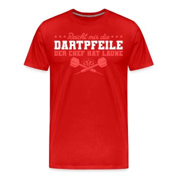 Dart Reicht mir die Pfeile Dartspieler - Männer Premium Bio T-Shirt - Rot - Vorne - Damien (186cm)