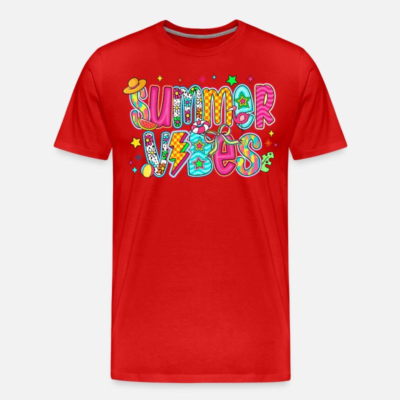 Summer Vibes - Männer Premium Bio T-Shirt - Rot