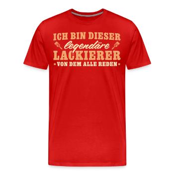 Malermeister Legendärer Lackierer Geschenk - Männer Premium Bio T-Shirt - Rot - Vorne - Damien (186cm)