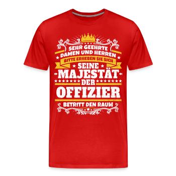 Seine Majestät der Offizier - Männer Premium Bio T-Shirt - Rot - Vorne - Damien (186cm)