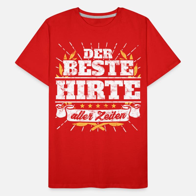 Bester Hirte Spruch Geschenk Shirt Männer Premium Bio T-Shirt
