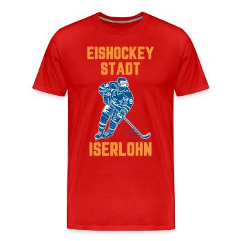 Ice Hockey City ISERLOHN - Men's Premium Organic T-Shirt - red - Front - Damien (186cm)