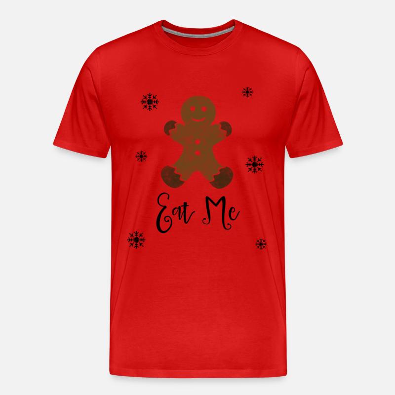 Lebkuchenmann Weihnachtsplätzchen - Männer Premium Bio T-Shirt - Rot