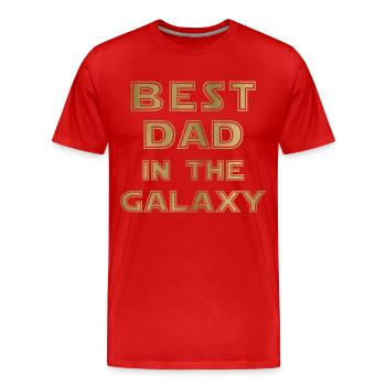 Best Dad in the Galaxy - Männer Premium Bio T-Shirt - Rot - Vorne - Damien (186cm)