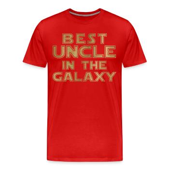 Meilleur oncle dans la galaxie - T-shirt bio Premium Homme - rouge - Devant - Damien (186cm)