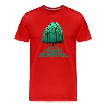 La forêt peut être avec vous - Conception - T-shirt bio Premium Homme - rouge - Devant - Damien (186cm)