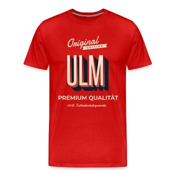 Ulm - Männer Premium Bio T-Shirt - Rot - Vorne - Damien (186cm)