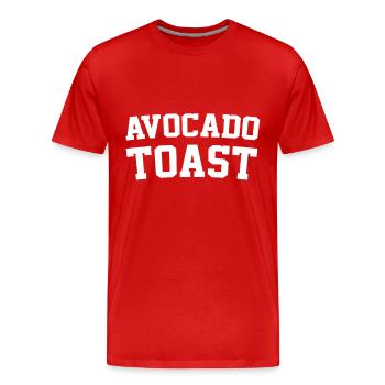 Avocat Toast Végétarien - T-shirt bio Premium Homme - rouge - Devant - Damien (186cm)